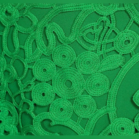 Adelyn Rae Green Monica Open-Stitch Lace Asymmetric Hem Dress Green NWT - Picture 15 of 15